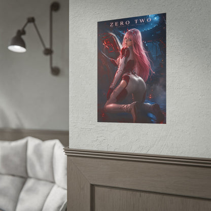 Zero Two Poster, Darling in the Franxx Wall Art, Anime Print Decor