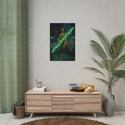 Jade Mortal Kombat Poster, Mortal Kombat Wall Art, Fighting Game Girl Print, Ninja Warrior Decor, Gamer Gift