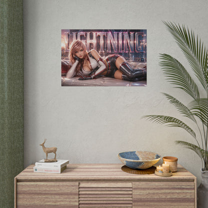 Gaming Wall Art Lightning Poster Game Room Decor Gamer Gift Print