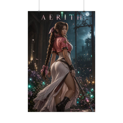 Aerith Gainsborough Final Fantasy VII Poster FF7 Wall Art Print