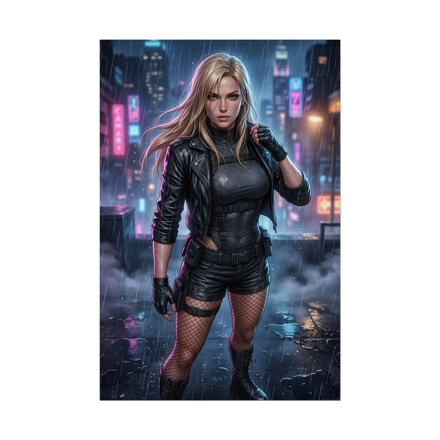 Black Canary DC Comics Poster Superhero Woman Wall Art Blonde Heroine Print Comic Character Gaming Room Decor Gift