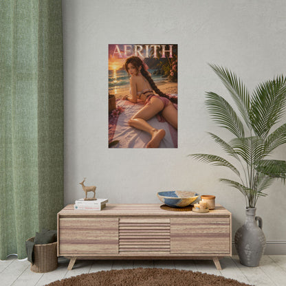 Aerith Gainsborough Character Poster Fantasy Room Wall Decor Collectible Art