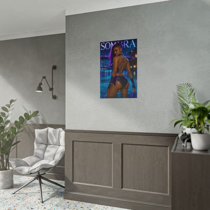 Sombra Character Poster Overwatch Gamer Gift Gaming Setup Wall Decor Print