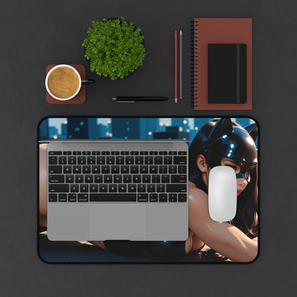 Catwoman Gaming Mouse Pad, Superhero Desk Mat, Comic Villain Girl Gaming Setup