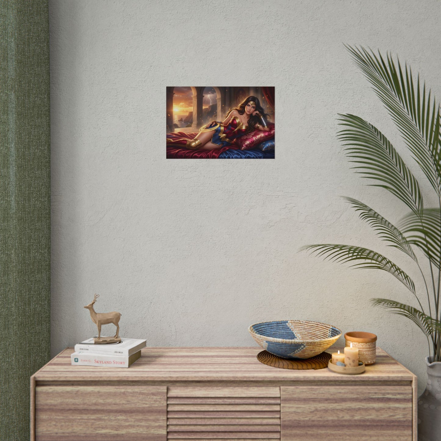 Wonder Woman Poster, Superhero Wall Art, Fantasy Print, Gamer Decor