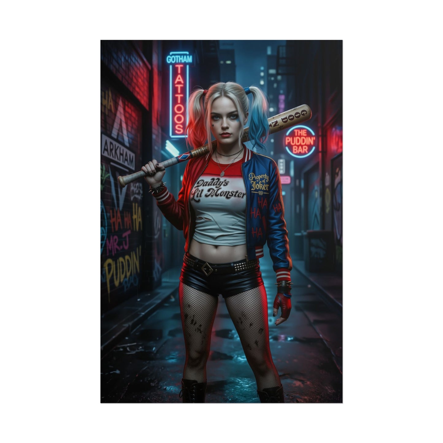 Harley Quinn Poster DC Comics Wall Art Print Gotham Decor