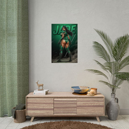 Jade Mortal Kombat Poster, Mortal Kombat Wall Art, Green Ninja Girl Print, Fighting Game Wall Art, Gamer Gift