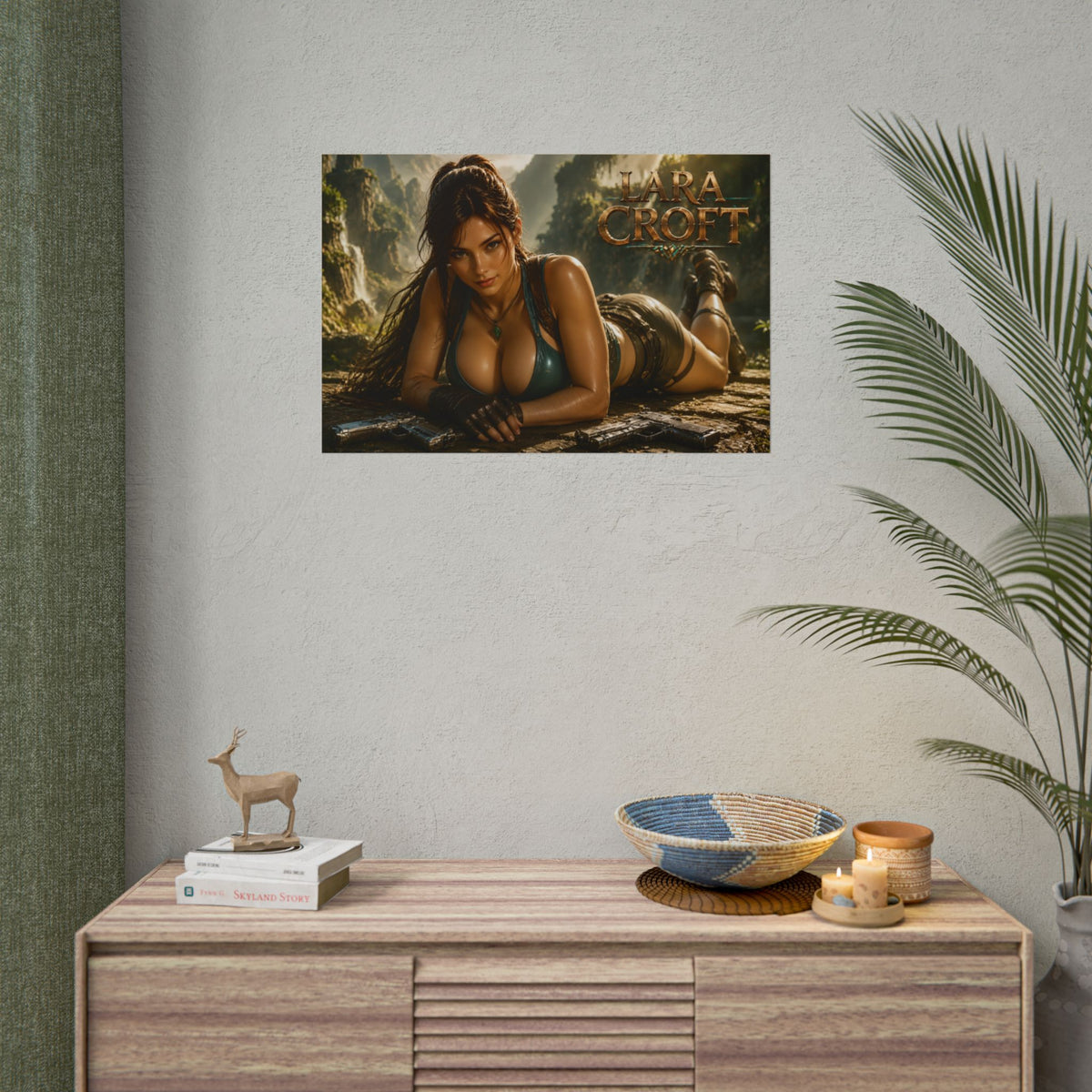 Lara Croft Character Wall Art Tomb Raider Gaming Poster Office Room Decor Gift