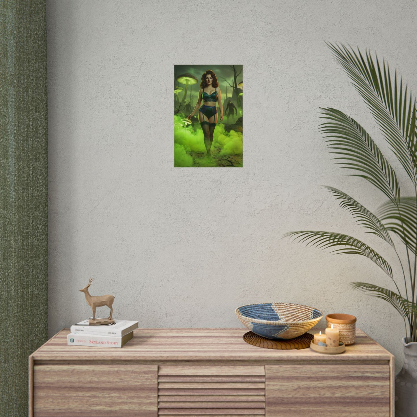 Fallout Toxic Beauty Poster / Fallout Toxic Wall Art / Fallout Toxic Art Print / Fallout Poster - woman amid glowing toxic green wasteland