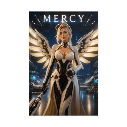 Overwatch Mercy Poster Blizzard Angel Wall Art Print Decor