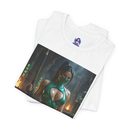 Jadefarbenes Mortal Kombat T-Shirt | Kampfspiel-Shirt für Gamer und Anime-Fans
