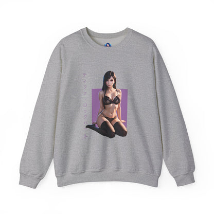 Tifa Lockhart Sweatshirt, FFVII Rundhalsausschnitt, Gemütliche RPG-Gaming-Kleidung für Fans