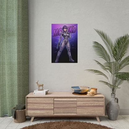 Motoko Kusanagi Art Print, Ghost in the Shell Poster, Cyberpunk Anime Wall Art, Futuristic Girl Decor, Gift