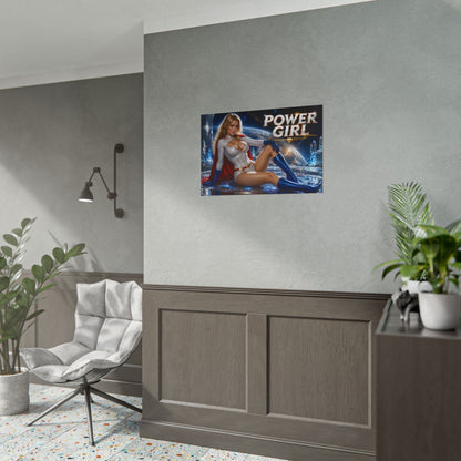 Power Girl Character Poster Comic Style Wall Decor Bedroom Collector Gift