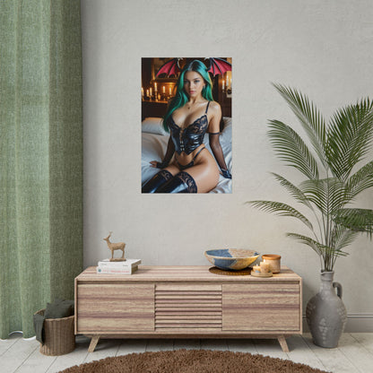 Morrigan Aensland Print – Elegant Dark Fantasy Heroine Wall Art