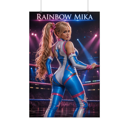 Street Fighter Rainbow Mika Poster Capcom Gaming Wall Art Print