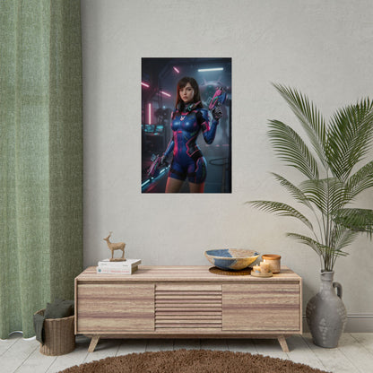 D.Va Poster Overwatch Cyberpunk Wandkunst Druck Spielzimmer Deko