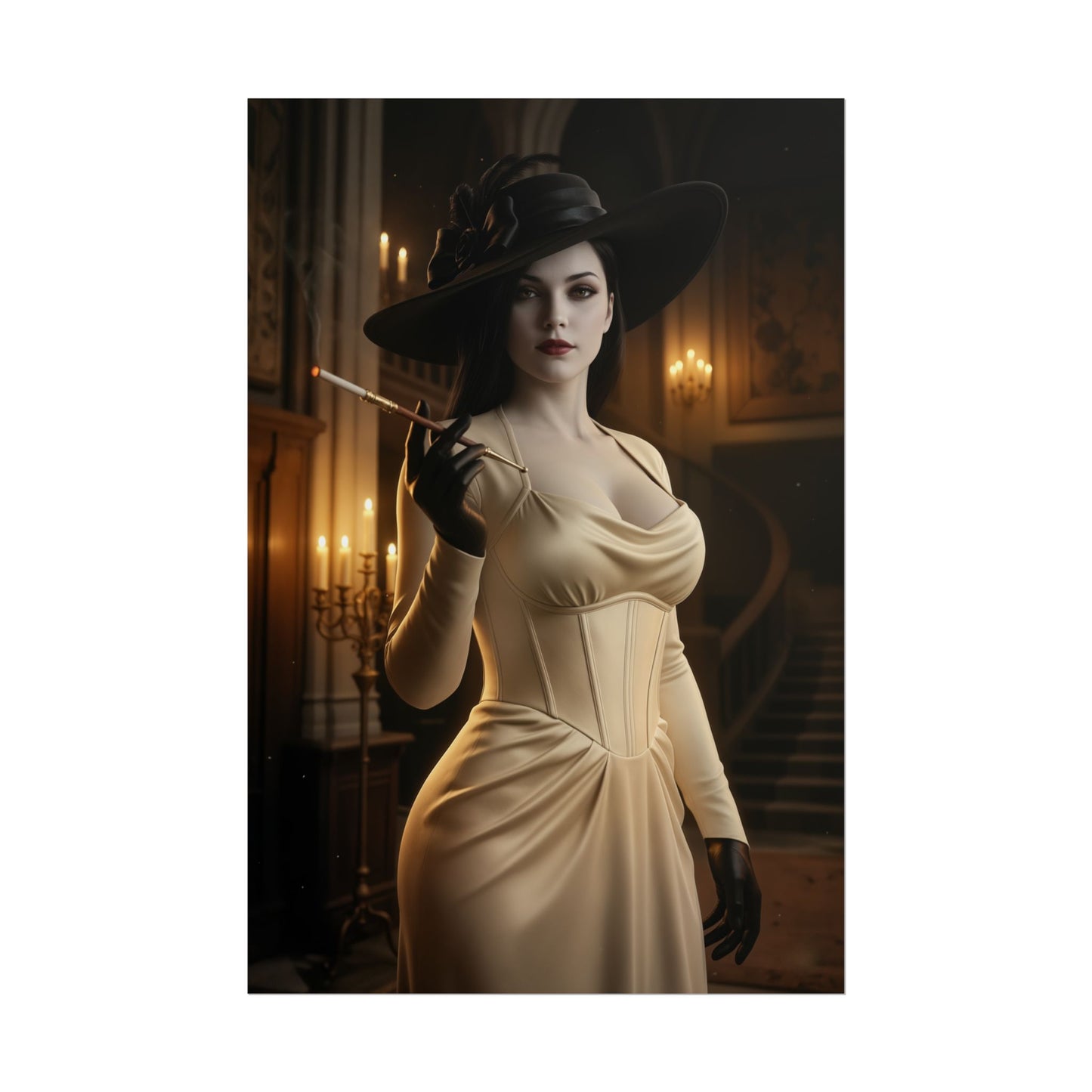 Lady Dimitrescu Resident Evil Poster, Resident Evil Wall Art Print, Vampire Lady Decor, Horror Game Art, Gamer Gift