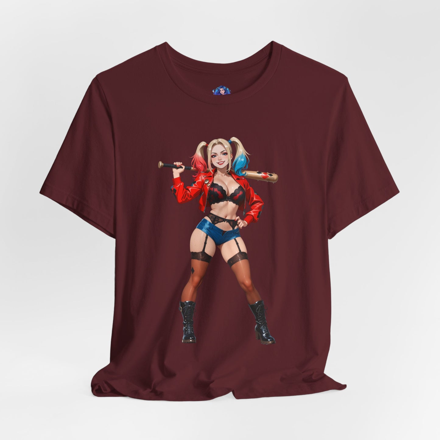 Harley Quinn Grafik-T-Shirt | DC-Bösewicht-T-Shirt für Anime- und Gaming-Fans | Waifu-Streetwear
