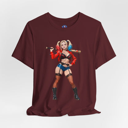 Harley Quinn Grafik-T-Shirt | DC-Bösewicht-T-Shirt für Anime- und Gaming-Fans | Waifu-Streetwear