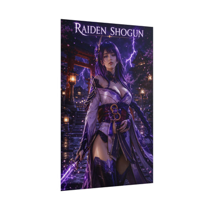 Raiden Shogun Poster, Genshin Impact Wall Art, Anime Print, Gamer Decor
