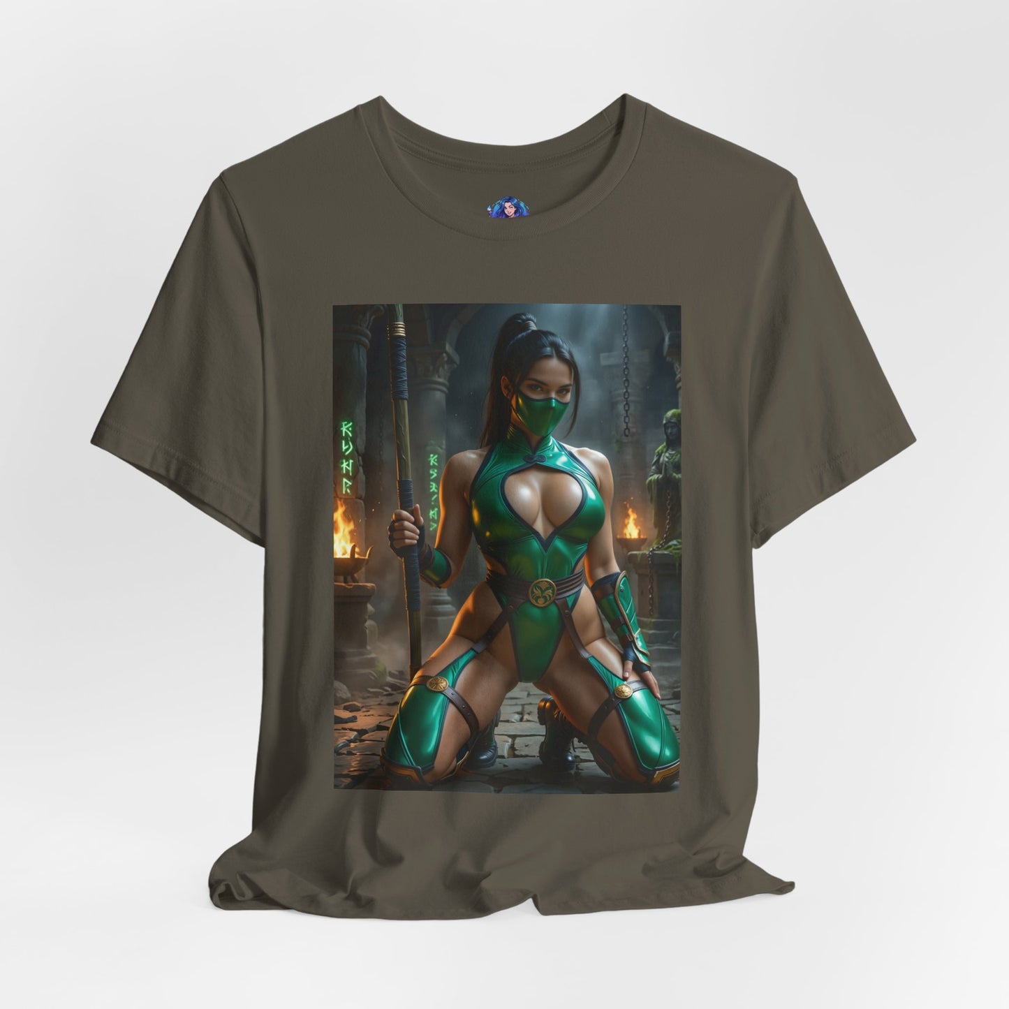 Jadefarbenes Mortal Kombat T-Shirt | Kampfspiel-Shirt für Gamer und Anime-Fans