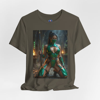 Jadefarbenes Mortal Kombat T-Shirt | Kampfspiel-Shirt für Gamer und Anime-Fans