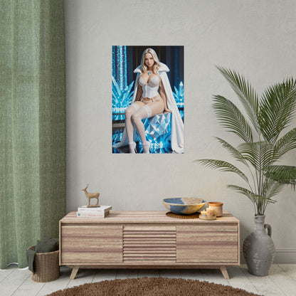 Emma Frost Wall Art Print, Anime Waifu Poster, Blonde Hero Girl Room Decor