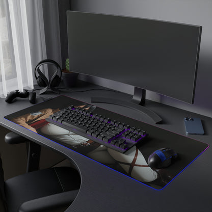 Килимок для столу Mikasa Ackerman – світлодіодний RGB-підсвітлювальний килимок, ігрова конфігурація для дівчат з аніме Waifu