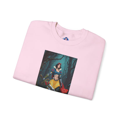 Cyber Snow White Sweatshirt, Futuristic Fairy Tale Crewneck, Stylish Gaming Streetwear for Fans