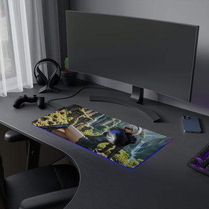 Килимок для столу 2B Nier Automata – світлодіодний RGB-підсвітлювальний килимок, ігровий декор із зображенням дівчини з аніме Вайфу