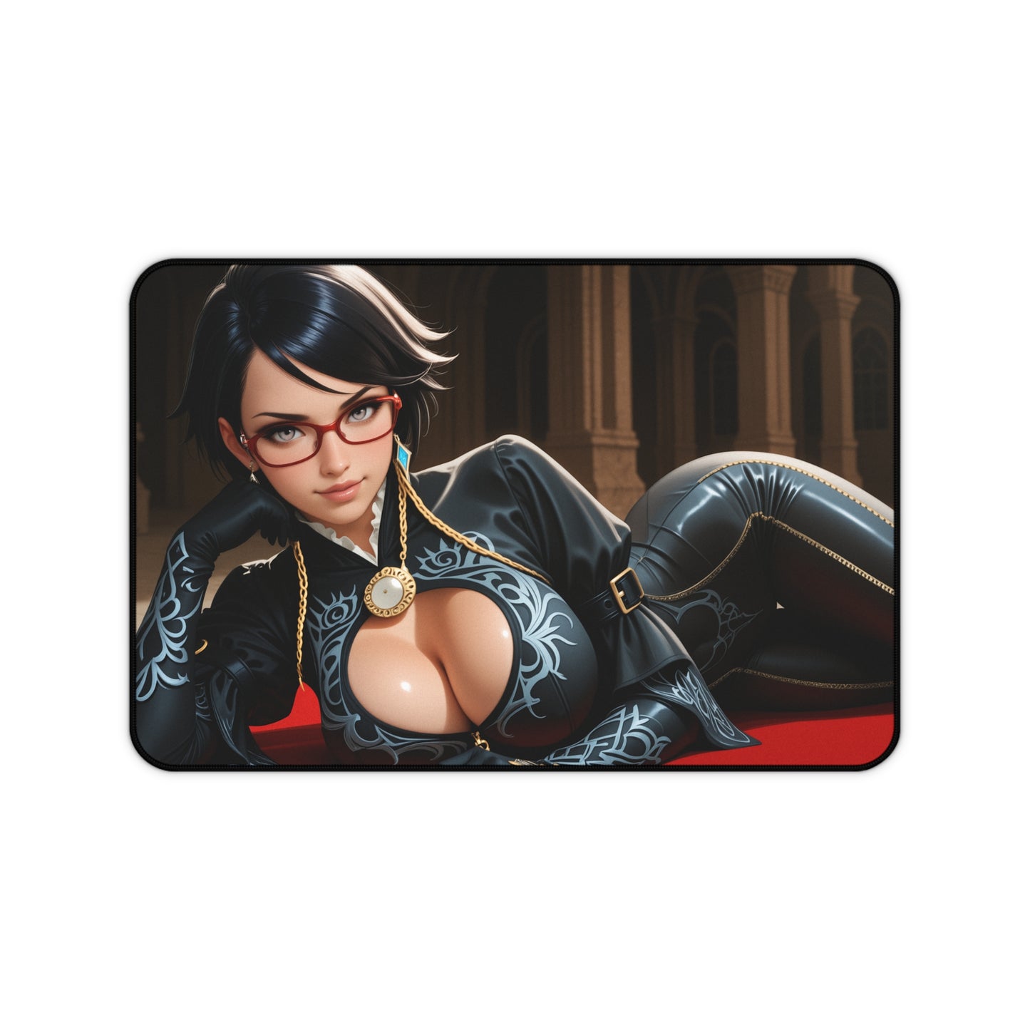 Bayonetta-Schreibtischunterlage, stylisches Mauspad im Stil der Actionspielheldin, Gaming-Schreibtisch-Setup