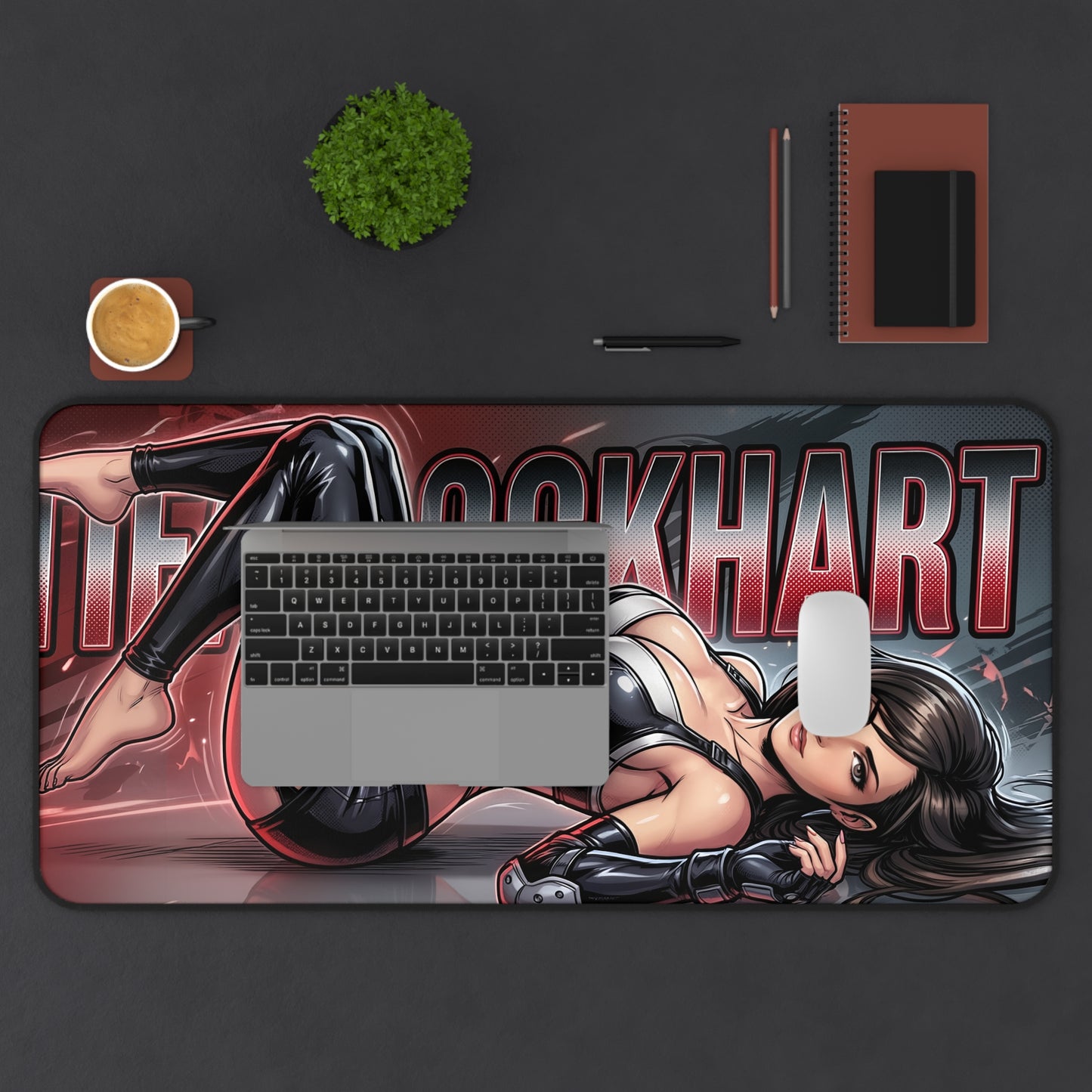 Tifa Lockhart Desk Mat, Final Fantasy Mouse Pad, Gaming Setup Desk Decor featuring dynamic Tifa illustration with smooth glide surface and non-slip base