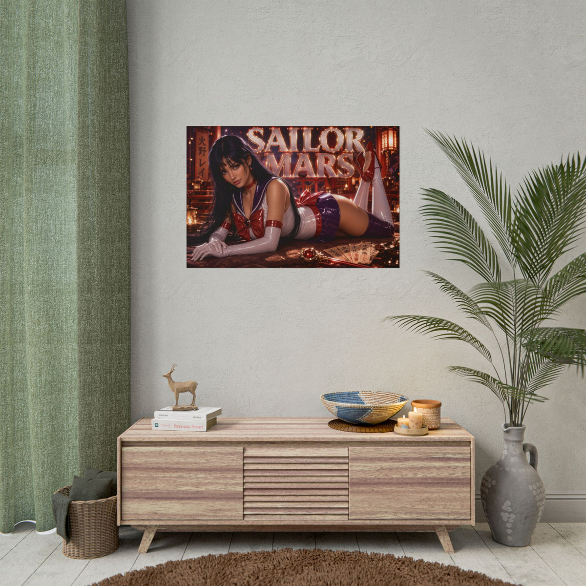 Sailor Mars Character Poster Sailor Moon Anime Wall Decor Collectible Art Print