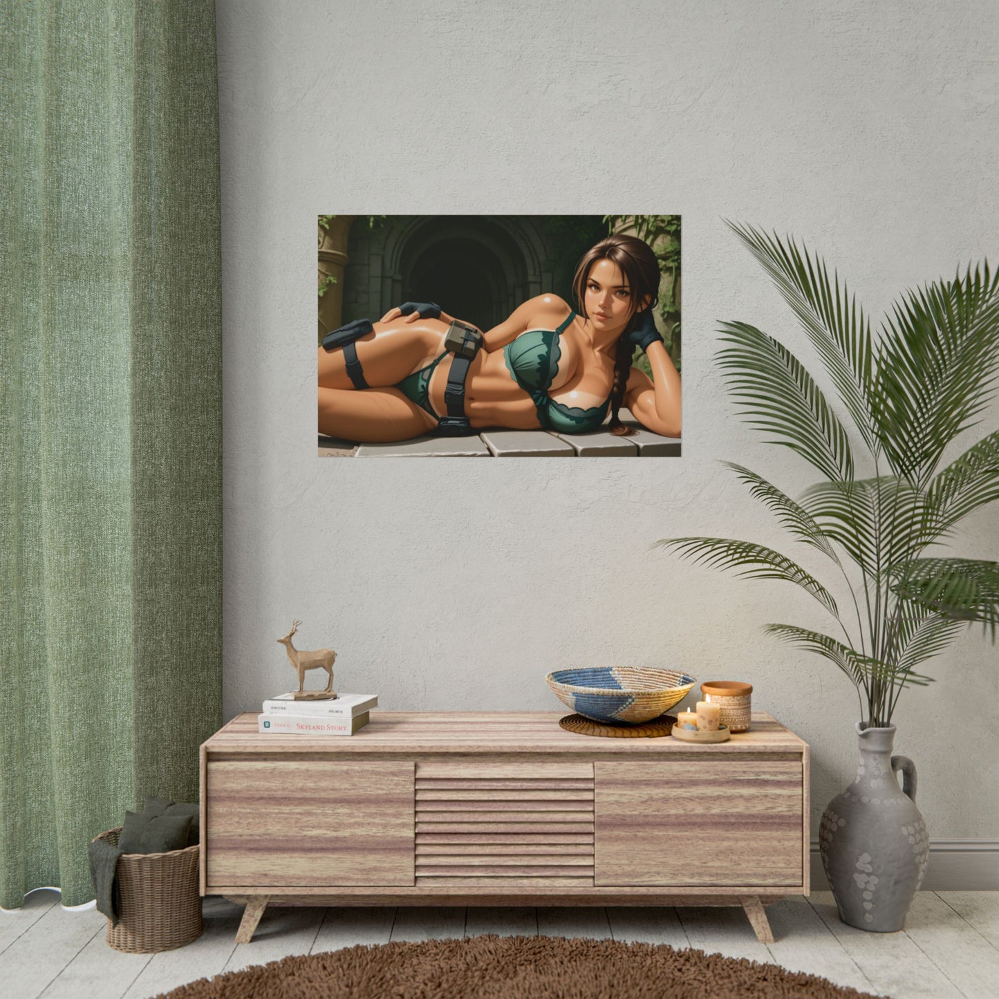 Аніме-постер Лари Крофт | Настінне мистецтво Вайфу від Fantasy Explorer для кімнат отаку