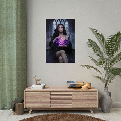 Yennefer Witcher Poster, Witcher Wall Art Print, Sorceress Magic Girl Decor, Fantasy Game Wall Art, Gamer Gift