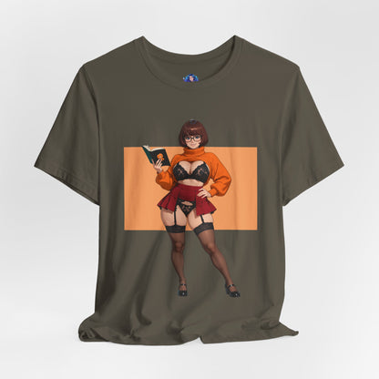 Velma Grafik-T-Shirt | Süßes Nerd-Girl-T-Shirt für Otakus und Retro-Fans | Smart-Heroine-Shirt
