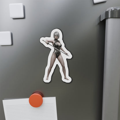 A2 Magnet – NieR Automata Anime Heroine Fridge Magnet, Game Decor premium die-cut vinyl magnet showing A2 with sword on fridge