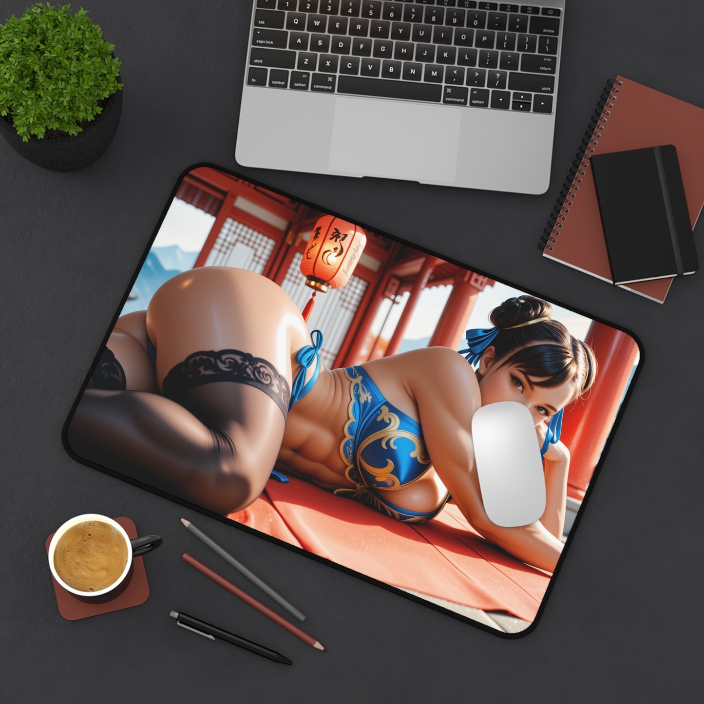 Chun-Li Gaming Mouse Pad, Street Fighter Desk Mat, Anime Fighter Girl Setup