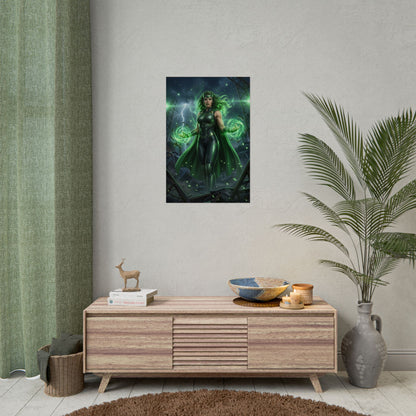 Alt Tag: Polaris Poster, Marvel Art Print – Iconic Mutant Heroine Wall Art framed on modern living room wall showcasing Polaris’s magnetic powers