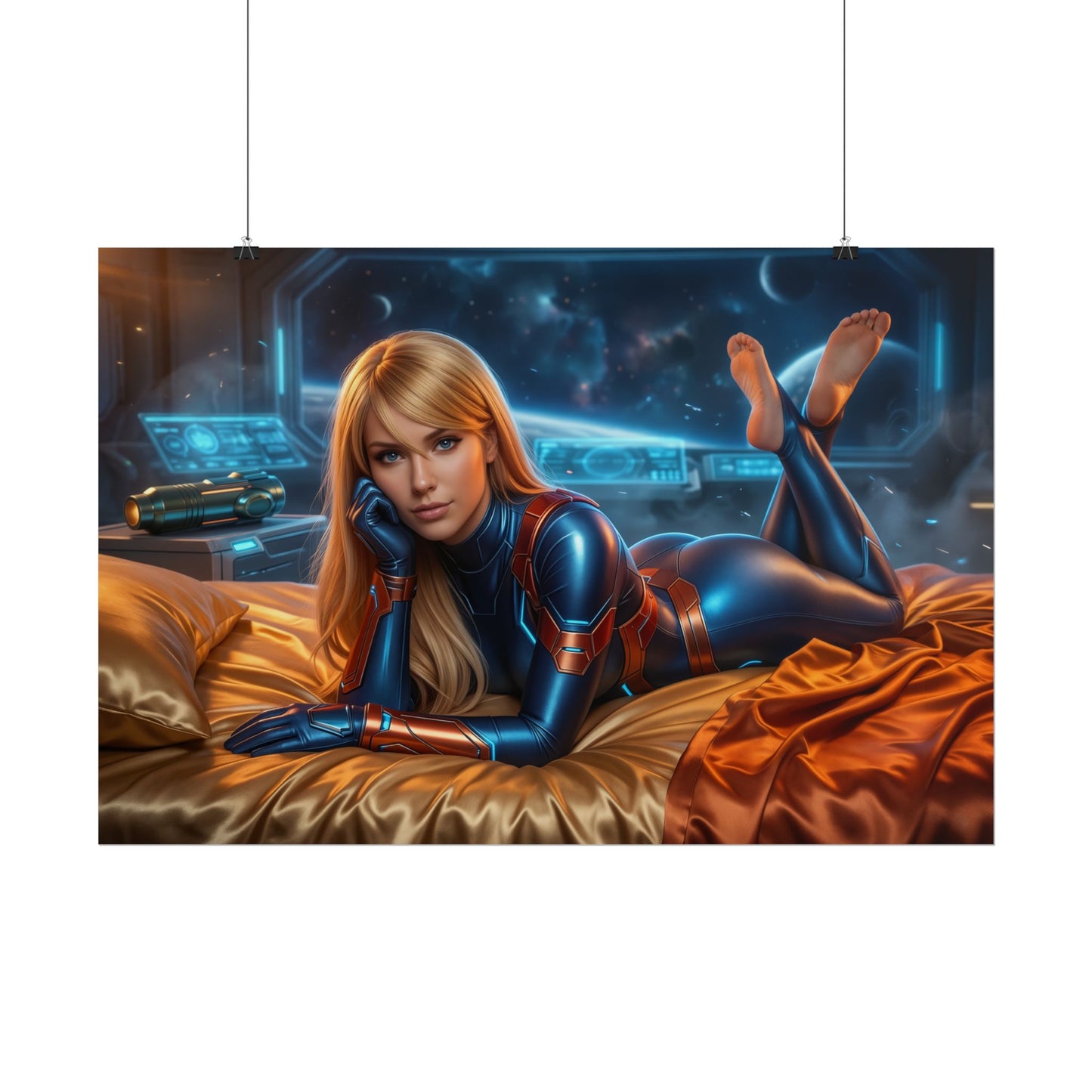Samus Aran Poster, Sci Fi Wall Art, Gaming Print, Gamer Decor
