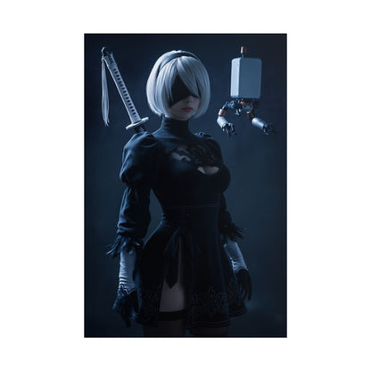 2B NieR Automata Poster – Iconic Android Heroine Wall Art for Gamer Decor