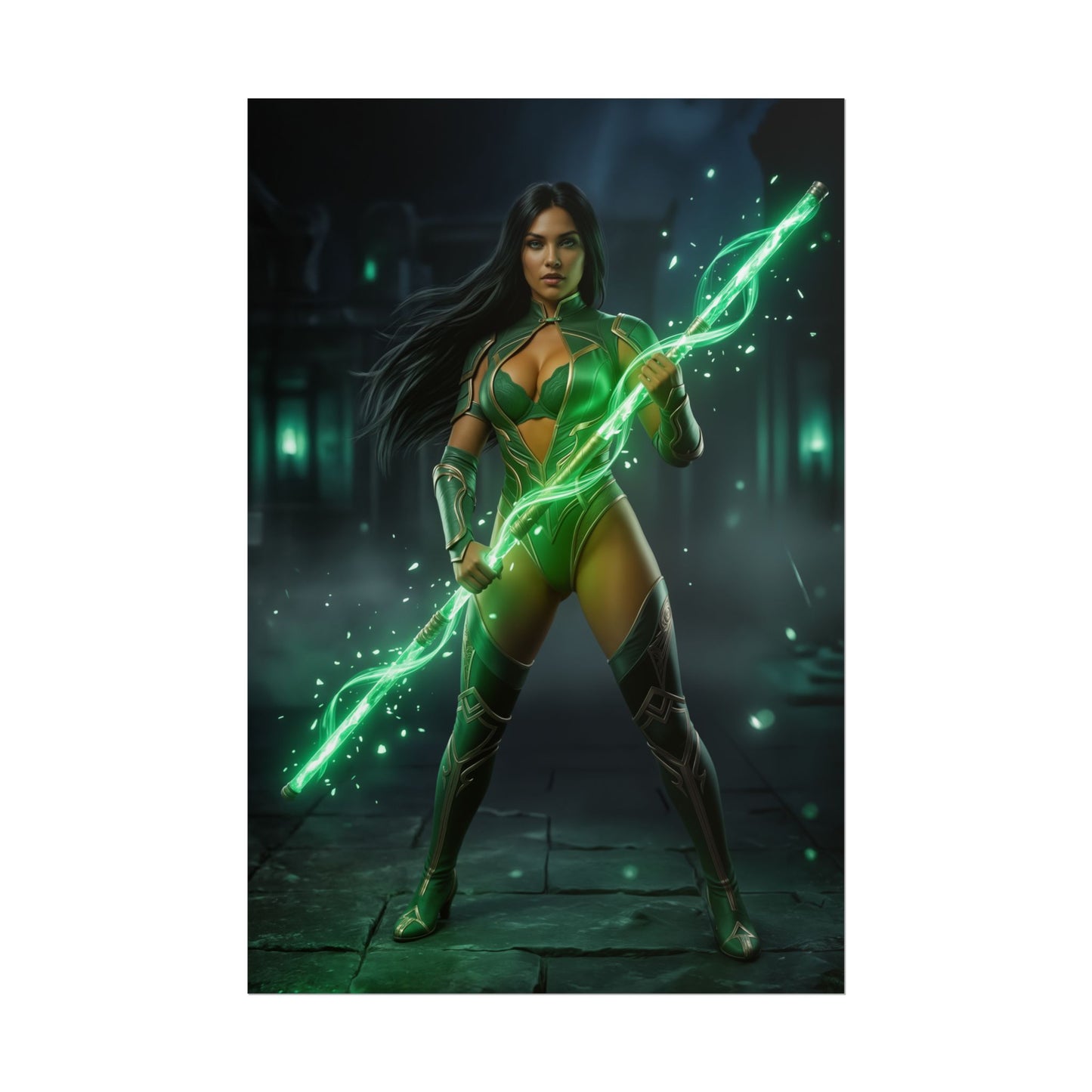 Jade Mortal Kombat Poster, Mortal Kombat Wall Art, Fighting Game Girl Print, Ninja Warrior Decor, Gamer Gift