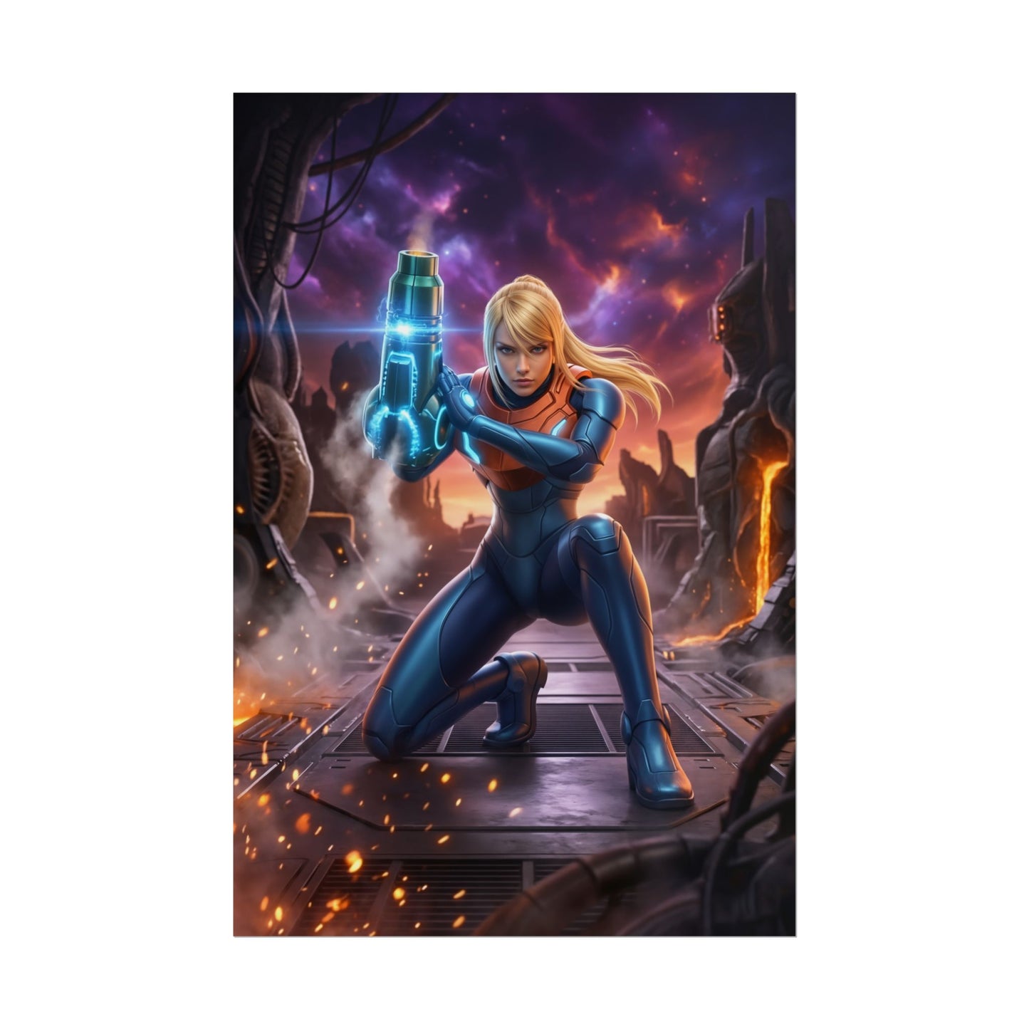 Samus Aran Poster – Sci Fi Wall Art Print, Space Hero Collector Decor