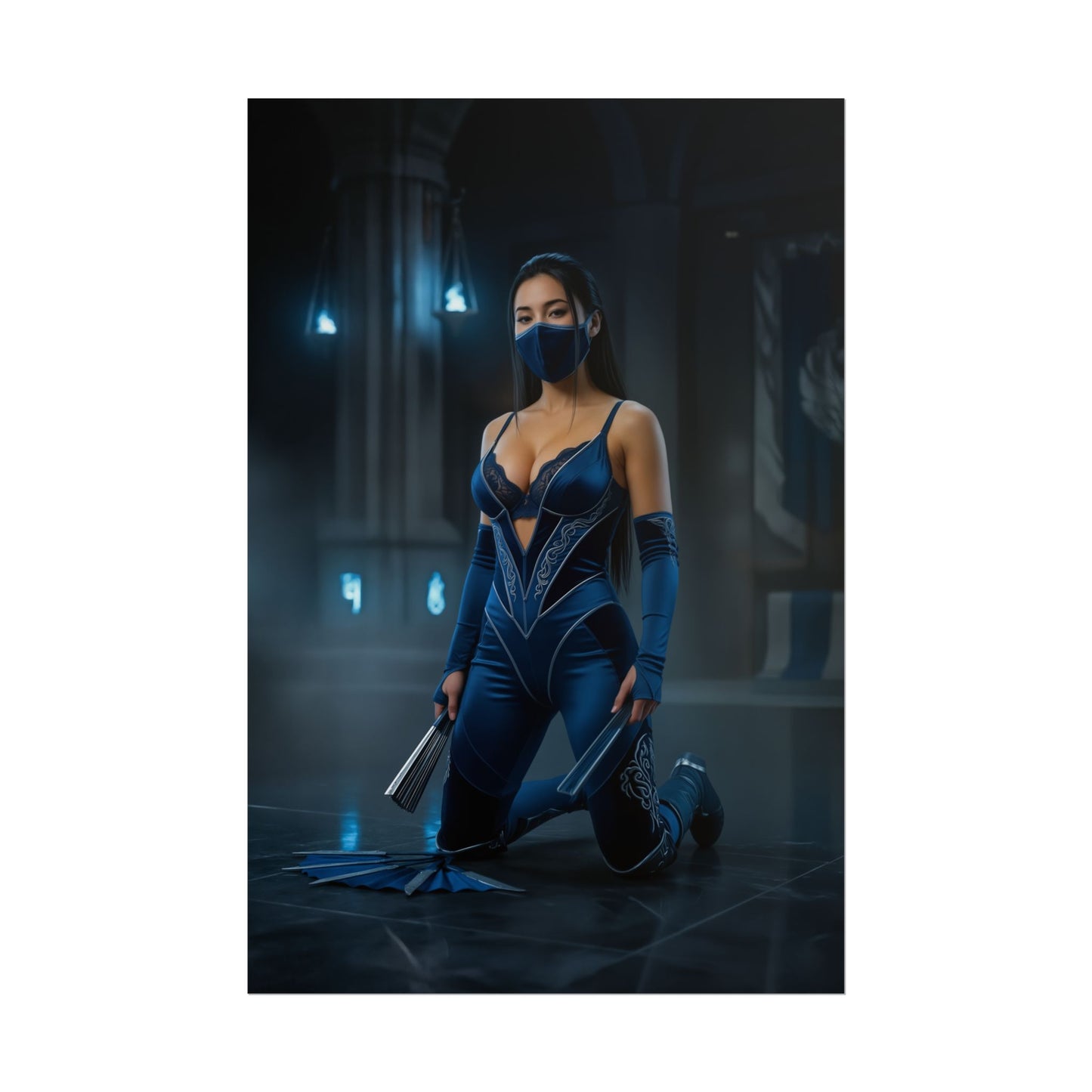 Kitana Mortal Kombat Art Print, MK Wall Art Poster, Warrior Princess Decor, Fighting Game Wall Art, Gamer Gift