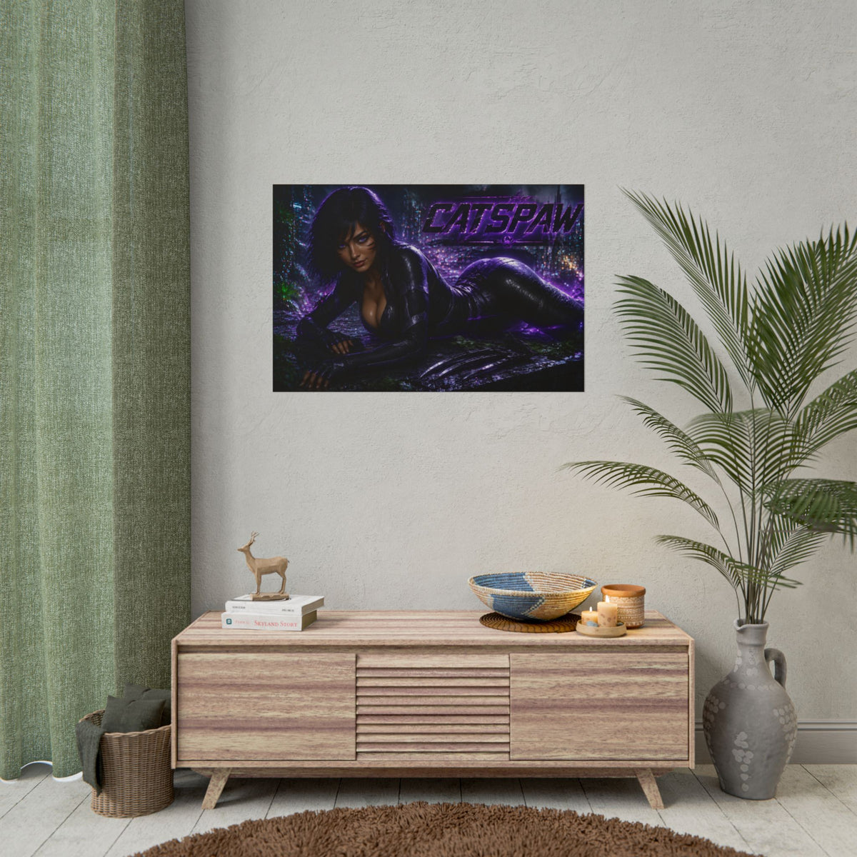 Comic Wall Art Catspaw Poster Heroine Room Decor Collectible Character Print