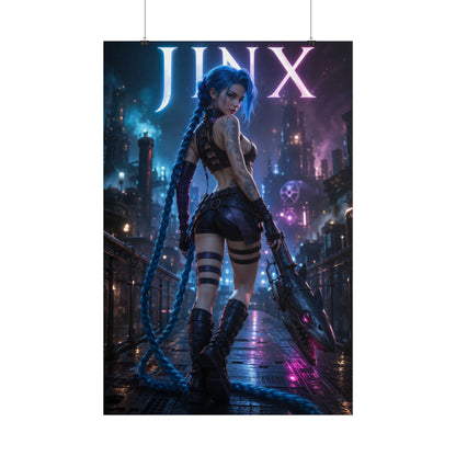 League of Legends Jinx Poster Arcane Gaming Wall Art Print