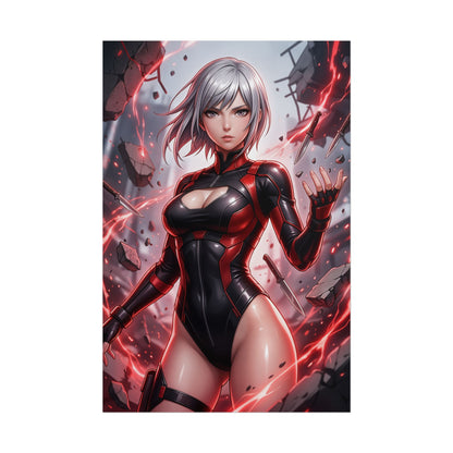 Kasane Randall Scarlet Nexus Poster Anime RPG Wall Art Red Hair Girl Print Psychic Fighter Character Gaming Room Decor Gift
