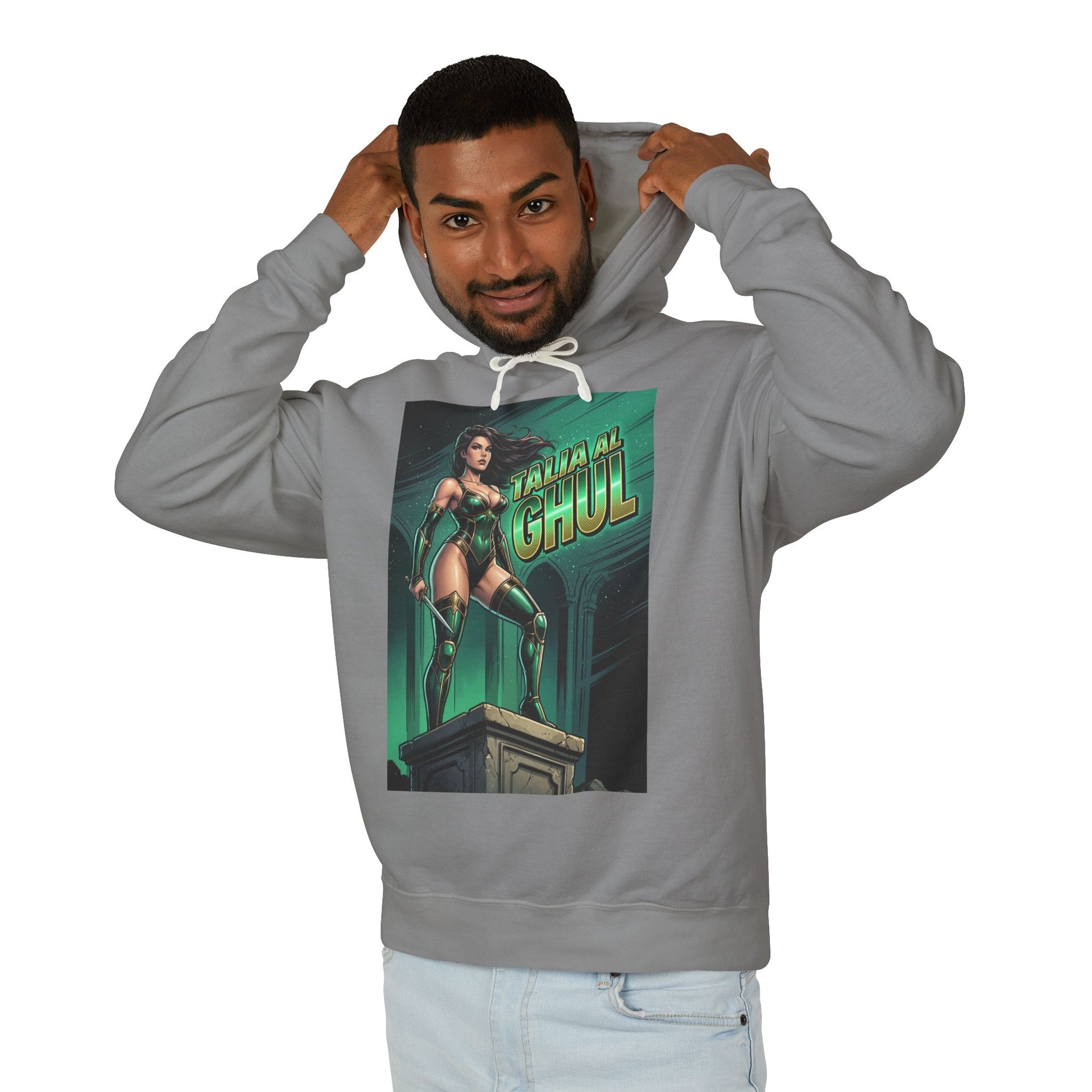 Talia al Ghul Hoodie | DC Villain Hoodie | League of Assassins Pullover - grey streetwear hoodie featuring Talia al Ghul graphic