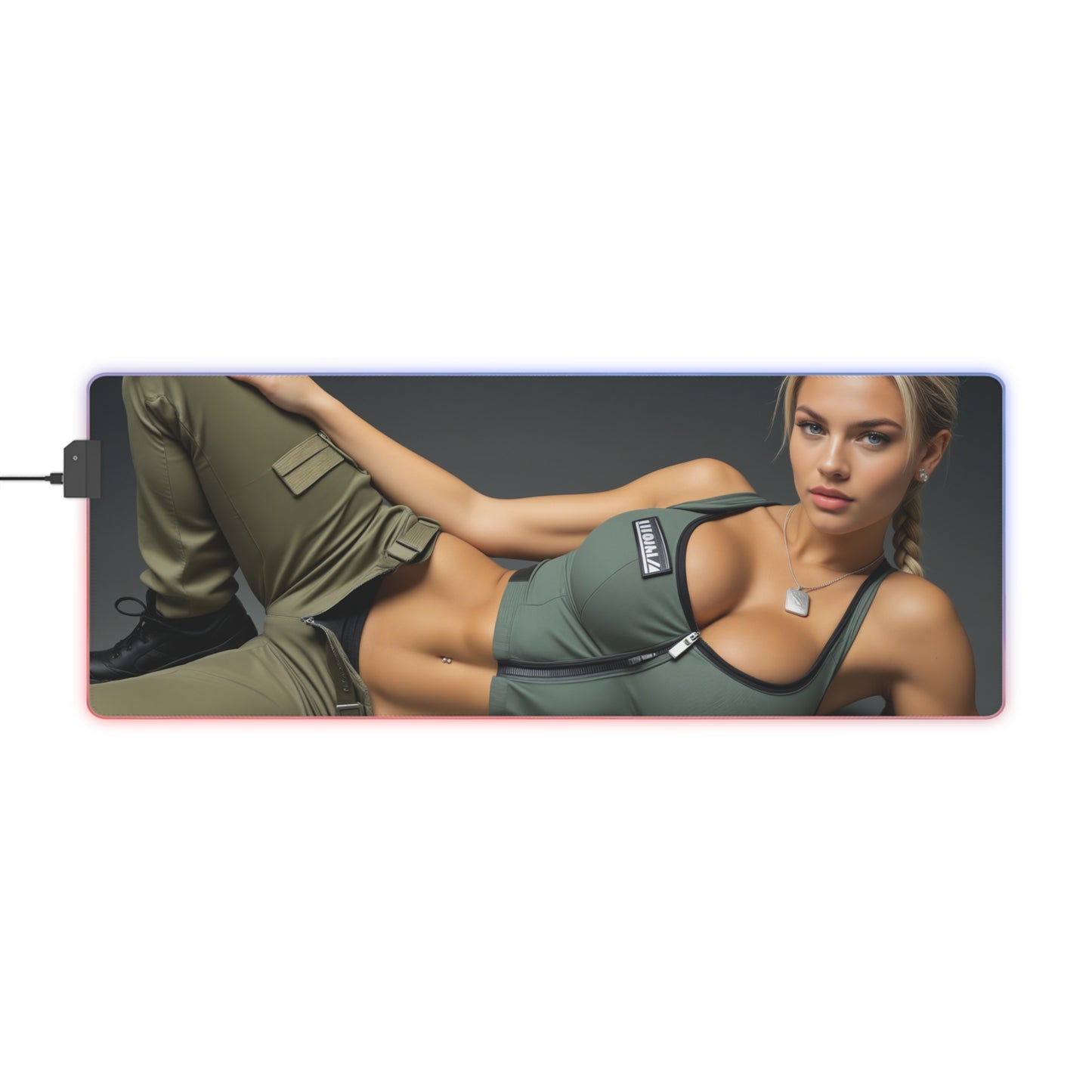 Килимок для столу Sonya Blade – світлодіодний RGB-підсвітлювальний килимок, ігровий комплект із зображенням дівчини з аніме Waifu